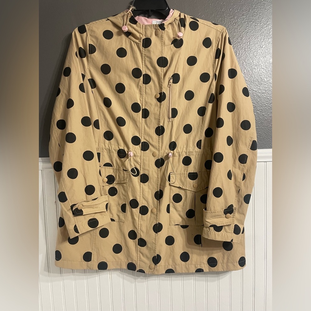 Polka Dot Tan Crown and Ivy Rain Jacket